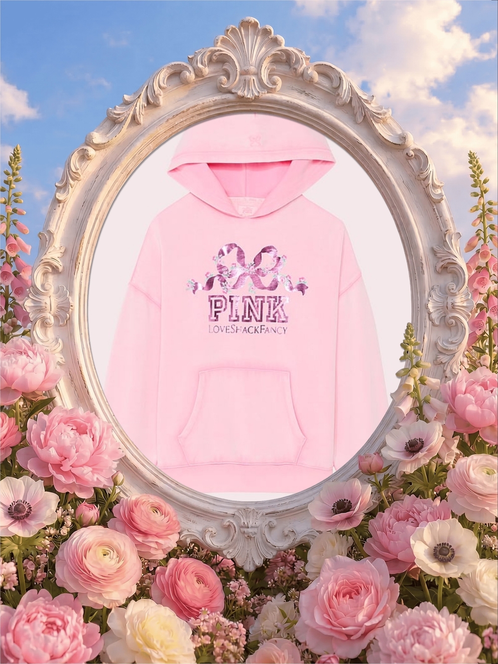 PINK x Love Shack Fancy Oversized Hoodie - Small Nwt
